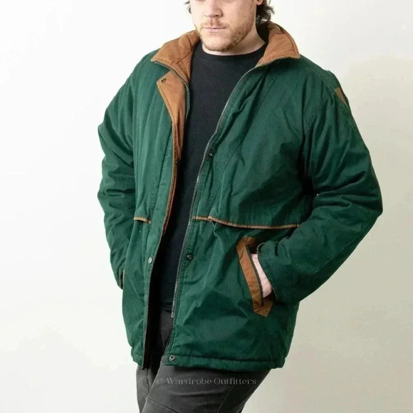 Vintage 90s Forest Green Quilted Parka Jacket by Learsi - M - Picture 5 of 7